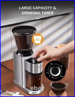 Conical Burr Coffee Grinder Electric Anti-Static Coffee Bean Grinder for Office