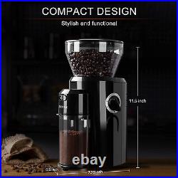 Conical Burr Coffee Grinder, Electric Coffee Grinder with 18 Grind Settings, Adj