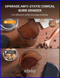 Conical Burr Coffee Grinder Electric, Upgrade Anti-Static Electric Espresso Coff Conical Burr Coffee Grinder Electric, Upgrade Anti-Static Electric Espresso Coff