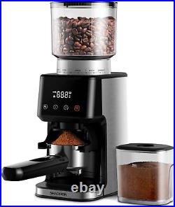 Conical Burr Coffee Grinder Electric for Espresso with Precision Electronic Time