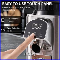Conical Burr Coffee Grinder Electric with Electronic Timer, Anti-Static, Coff