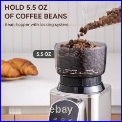 Conical Burr Coffee Grinder Electric with Electronic Timer, Anti-Static, Coff