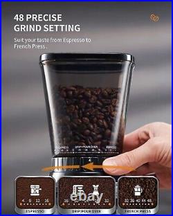 Conical Burr Coffee Grinder Electric with Precision Electronic Timer, Adjustable