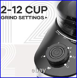 Conical Burr Coffee Grinder, Electrical Coffee Mill with Precise Grind Setting