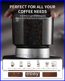 Conical Burr Coffee Grinder for Espresso with Precision Electronic