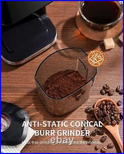 Conical Burr Coffee Grinder for Espresso with Precision Timer, Touchscreen Adjus