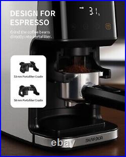 Conical Burr Coffee Grinder for Espresso with Precision Timer, Touchscreen Adjus