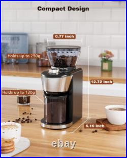Conical Burr Coffee Grinder with 35-Position for 2-12 Cup, Anti-Static, Double P