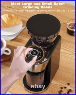 Conical Burr Coffee Grinder with 35-Position for 2-12 Cup, Anti-Static, Double P