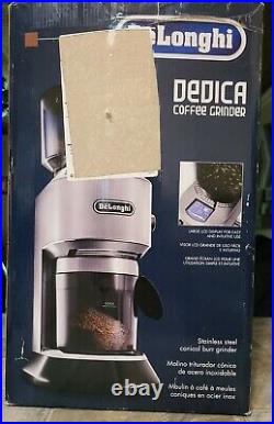 DELONGHI KG521M Dedica Digital Coffee Grinder Silver Dual Voltage