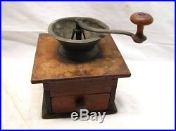 Early Pewter Top Coffee Burr Lap Mill Grinder Kitchen Tool G. Selser Patent 1871