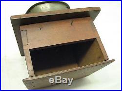 Early Weaver Pewter Top Coffee Lap Grinder Burr Mill Kitchen Tool Dovetailed Box
