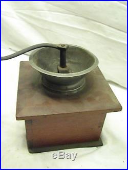Early Weaver Pewter Top Coffee Lap Grinder Burr Mill Kitchen Tool Dovetailed Box