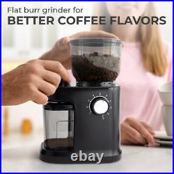 Electric Burr Coffee Grinder (8oz) withAdjustable Coarseness Settings Flat Burr