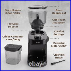 Electric Burr Coffee Grinder (8oz) withAdjustable Coarseness Settings Flat Burr