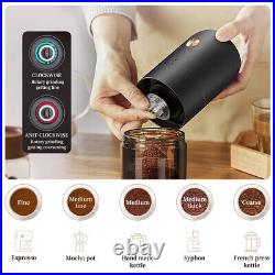 Electric Burr Coffee Grinder, Rechargeable Mini Coffee Grinder, Small Stainless