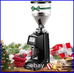 Electric Coffee Grinder Flat Burr With19 Settings & Digital Timer Display Aluminum
