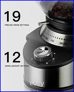Electric Conical Burr Coffee Grinder Adjustable Burr Mill With 19 Precise Grind