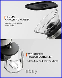 Electric Conical Burr Coffee Grinder, Adjustable Burr Mill with 19 Precise Grind