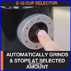 Electric Grinder Flat Burr Coffee for Drip Espresso PourOver ColdBrew 12 Cup US