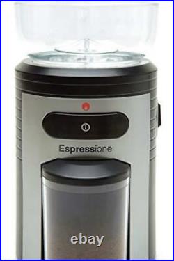 Espressione Professional Conical Burr Coffee Grinder, Black/Silver