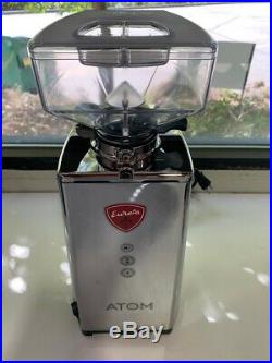 Eureka Atom Flat Burr Coffee Bean Espresso Grinder Chrome Aluminum (Used)
