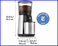 FORYOUMAN Brew Conical Burr Coffee Mill, best quality silver stainless steel