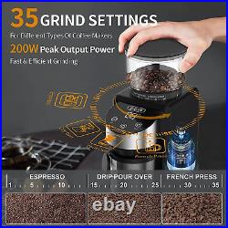 Gevi Burr Coffee Grinder, Adjustable Burr Mill with 35 Precise Grind Settings, E