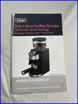 Gevi GECGI406B-U7 Black Corded Electric 200W 2 In 1 Burr Coffee Grinder