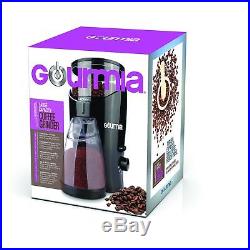 Gourmia GCG185 Electric Burr Coffee Grinder, Heavy Duty Steel Grinding Disc 110V