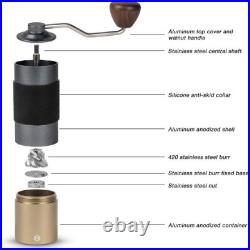 HEIHOX Portable Hand Coffee Grinder Conical Stainless Steel Burr Capacity 30gram