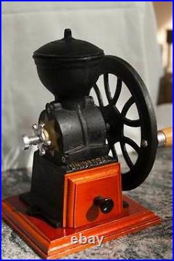 Hand Crank Wheel Manual Cast Iron Coffee Bean Grinder Mill Antique Vintage Burr