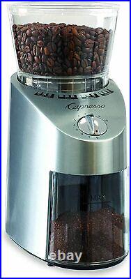 Home Conical Burr Coffee Bean Grinder Stainless Steel Zinc 8.8 Oz Large Capacity