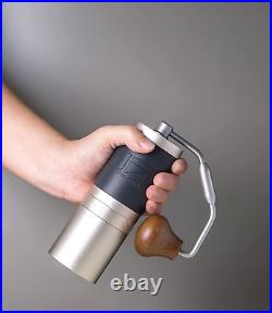 JX S Manual Coffee Grinder Silver with Assembly Stainless Steel Conical Burr N
