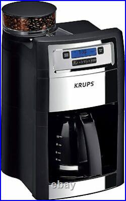 KRUPS KM785D50 Grind and Brew Auto-Start Maker w Burr Coffee Grinder 10-Cups