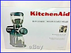 KitchenAid Burr Coffee Grinder Stainless Steel Grinder Metal Body Glass Hopper