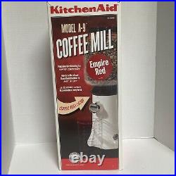 KitchenAid Burr Coffee Mill Grinder KCG200ER1 Empire Red EUC Working USA