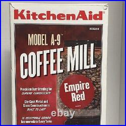 KitchenAid Burr Coffee Mill Grinder KCG200ER1 Empire Red EUC Working USA
