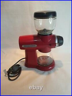 KitchenAid Coffee Burr Grinder, Red Tested and working