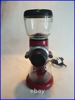 KitchenAid Coffee Burr Grinder, Red Tested and working