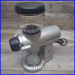 KitchenAid KCG0702CU Burr Coffee Grinder Contour Silver Die Cast Metal EUC