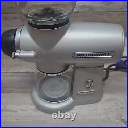 KitchenAid KCG0702CU Burr Coffee Grinder Contour Silver Die Cast Metal EUC