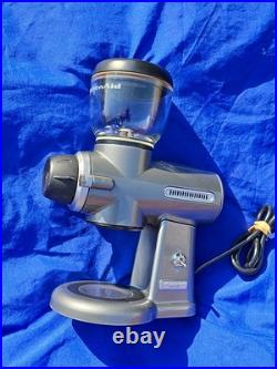 Kitchen Aid Pro Line Coffee Mill KPCG100PM1 Silver VG P/O Working Condition Kitchen Aid Pro Line Coffee Mill KPCG100PM1 Silver VG P/O Working Condition