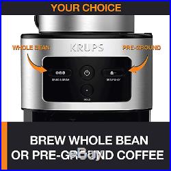 Krups Personal Café Grind & Brew Drip Coffee Maker Stainless Steel Burr Grinder