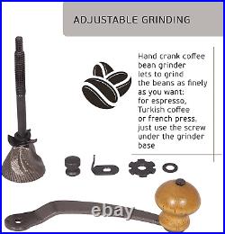 Manual Coffee Grinder Burr Coffee Grinder with Adjustable Settings Wooden Ha