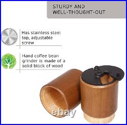 Manual Coffee Grinder Burr Coffee Grinder with Adjustable Settings Wooden Ha
