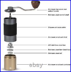 Manual Coffee Grinder HEIHOX Hand with Adjustable Conical Stainless Steel Burr