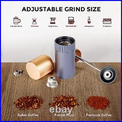 Manual Coffee Grinder, Numerical Internal Adjustable Stainless Steel Burr Fixed