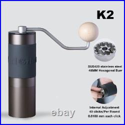 Manual Coffee Grinder Portable Hand Mill 48mm Stainless Steel Burr Grinding