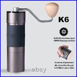 Manual Coffee Grinder Portable Hand Mill 48mm Stainless Steel Burr Grinding